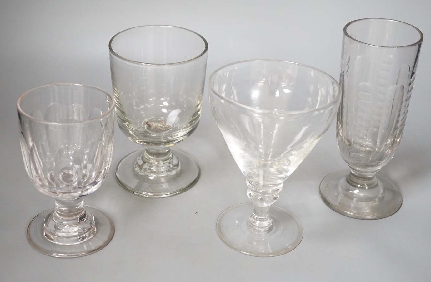 Four 19th/20th century glass rummers - tallest 18.5cm